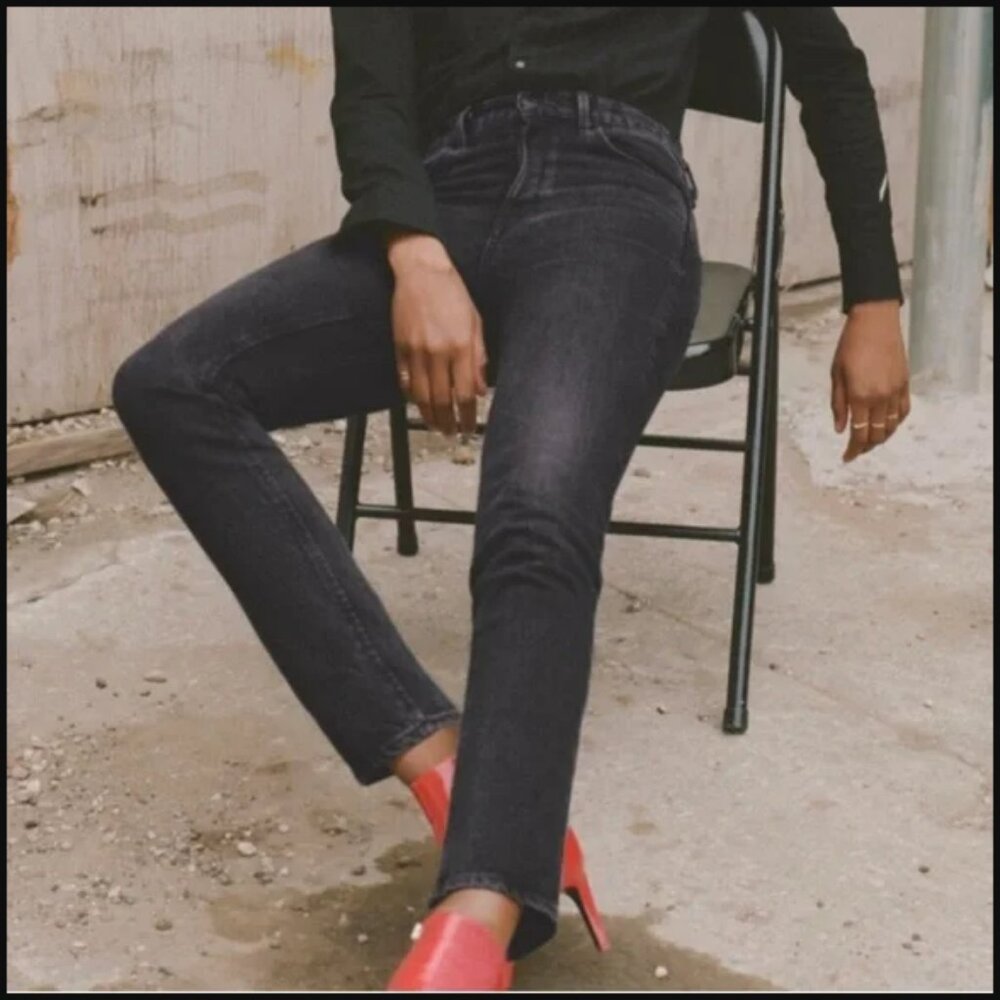 Rag & Bone Ankle Cigarette Jean in Black BK Bunnys Denim Size 26